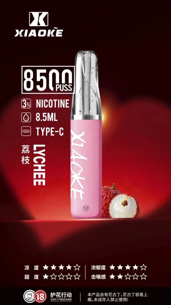 XIAOKE 梟客 8500口拋棄式電子煙｜大容量規格設計 輕巧機身搭配長效使用體驗